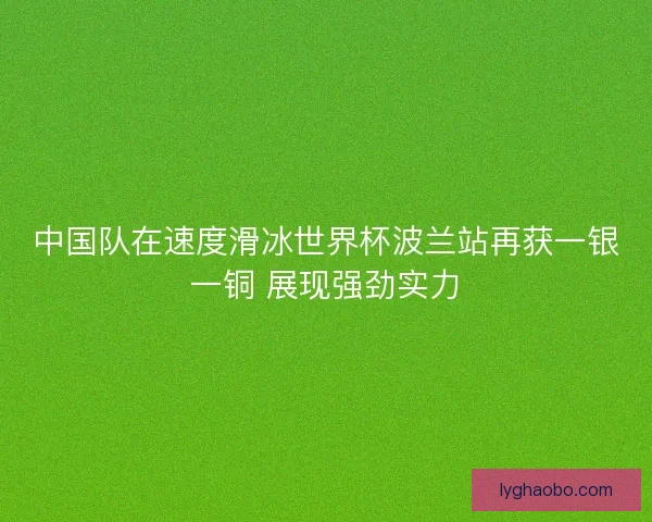 中国队在速度滑冰世界杯波兰站再获一银一铜 展现强劲实力